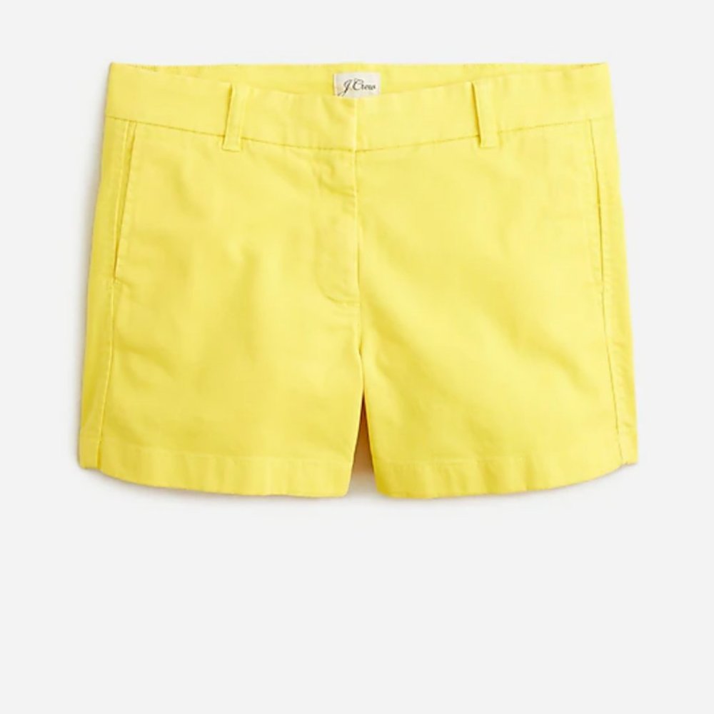 J.Crew 4" stretch chino short Vivid Lemon size 8